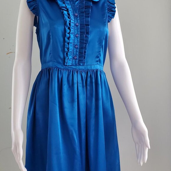 Kensie Pretty Blue ruffled dress Size M - Picture 2 of 4